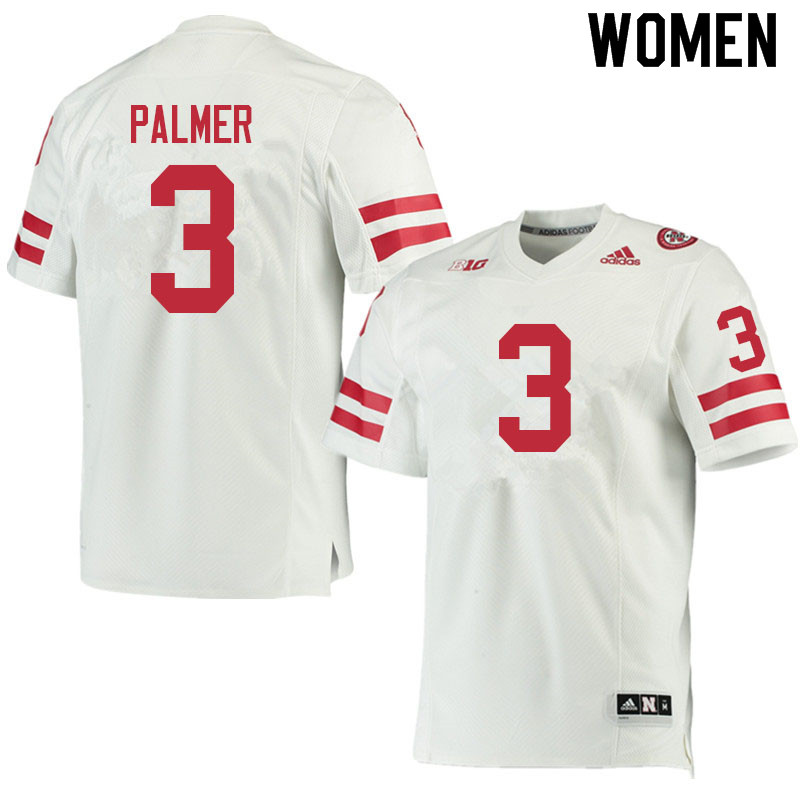 Women #3 Trey Palmer Nebraska Cornhuskers College Football Jerseys Sale-White